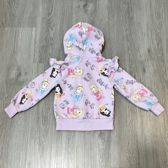 Little Girl's Disney Princess & Solid Blue Full Zip Hooded Sweat Jackets Size 4T - Picture 7 of 13